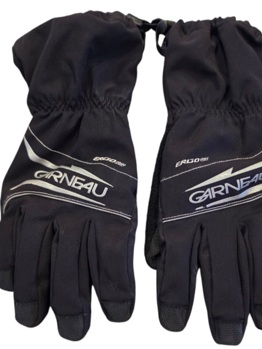 Garneau Ergo Air black cold-weather cycling gloves Sz L Black